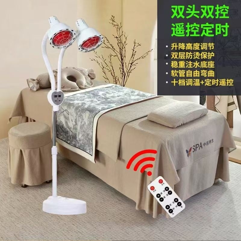 Lámpara de fisioterapia infrarroja, lámpara de horneado de dos cabezas, aparato doméstico de fisioterapia, lámpara de horneado de energía solar, aparato de fisioterapia de infrarrojos lejanos transfronterizos