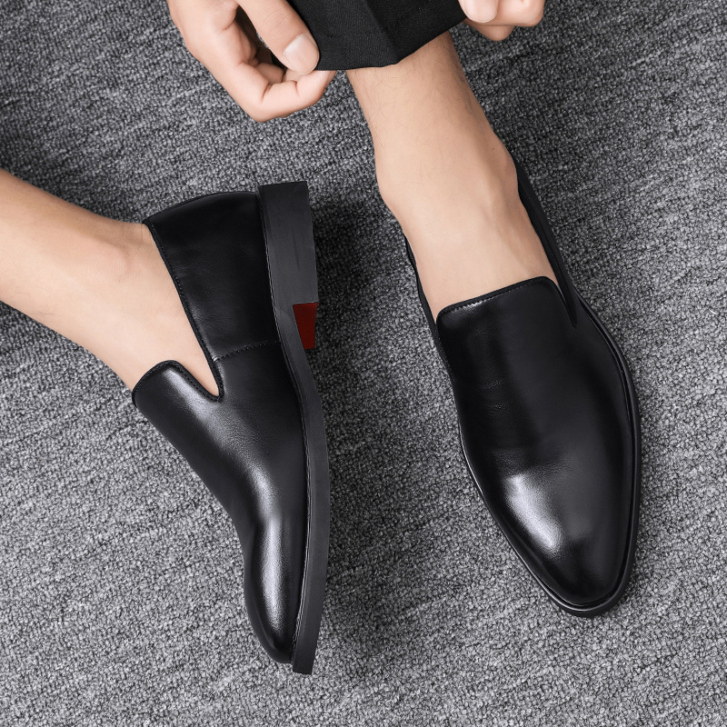 Comercio exterior de 48 yardas zapatos de cuero casuales de negocios para hombres cuatro estaciones de estilo británico de tendencia de zapatos de color sólido para hombres image 4