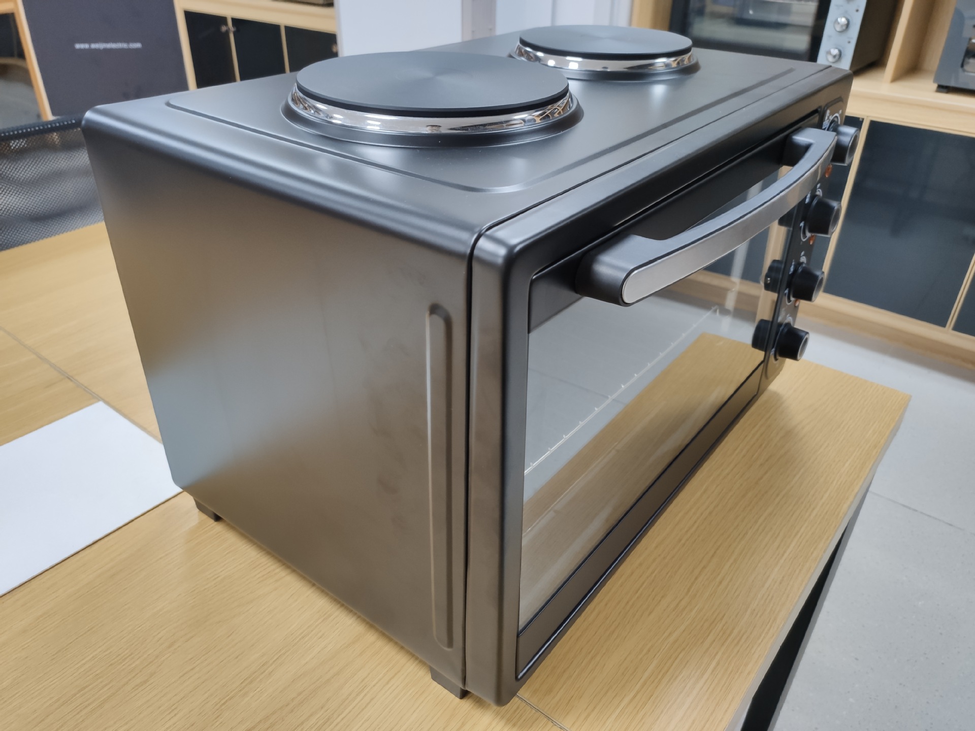 46L fábrica de comercio exterior horno doméstico de doble estufa pantalla mecánica de gran capacidad horno de convección visual multifuncional image 3