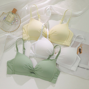 Summer New Hollow Thin Underwear Women's Big Chest Small Chest Gathering Seamless Girl's Breast Anti-sagging Bra