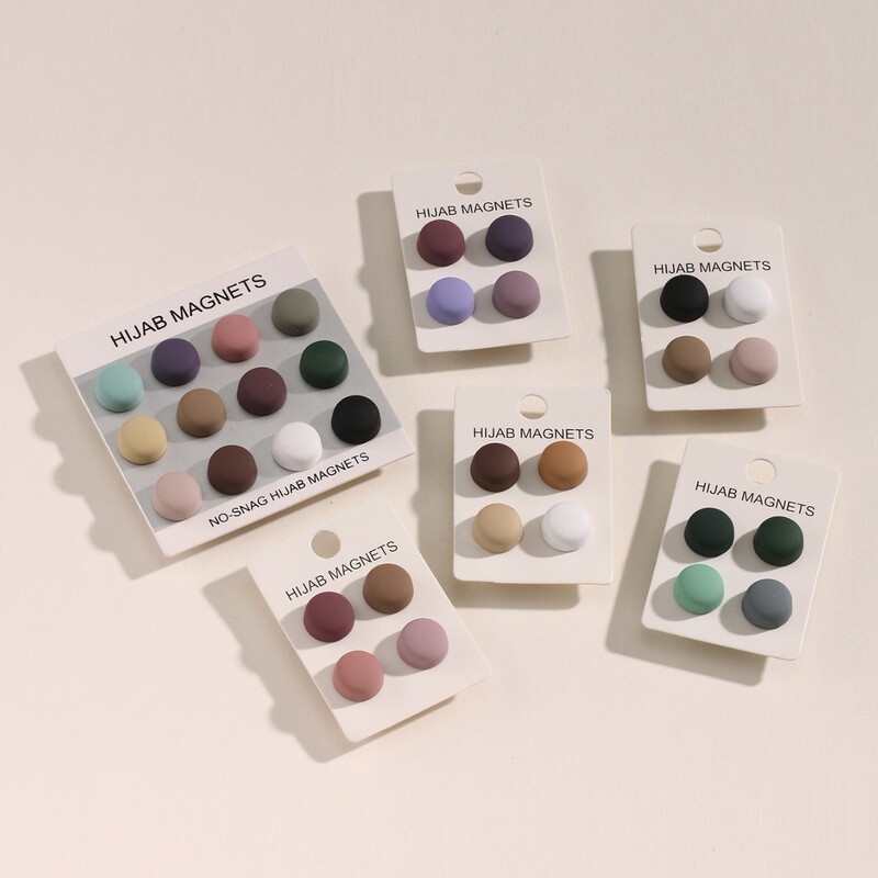 Magnetic Buckle Malaysia Colorful Round Strong Magnet Buckle Set Shawl Accessories Silk Scarf Buckle Magnetic Pin Now