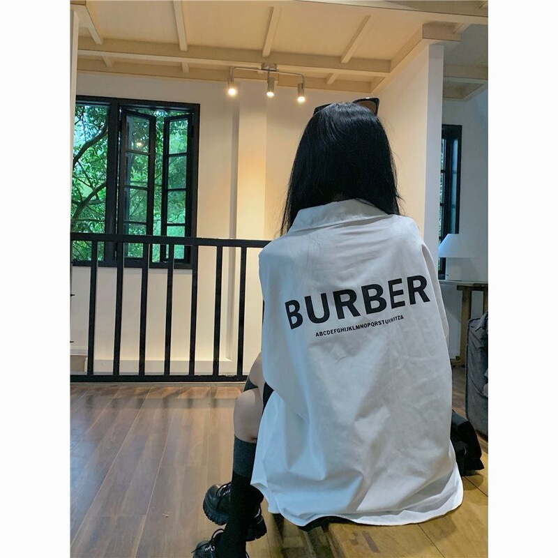 Korean-style 2026 early spring new plus-size letter print shirt for women, versatile, loose, slimming, long-sleeved top jacket Korean-style 2026 early spring new plus-size letter print shirt for women, versatile, loose, slimming, long-sleeved top jacket