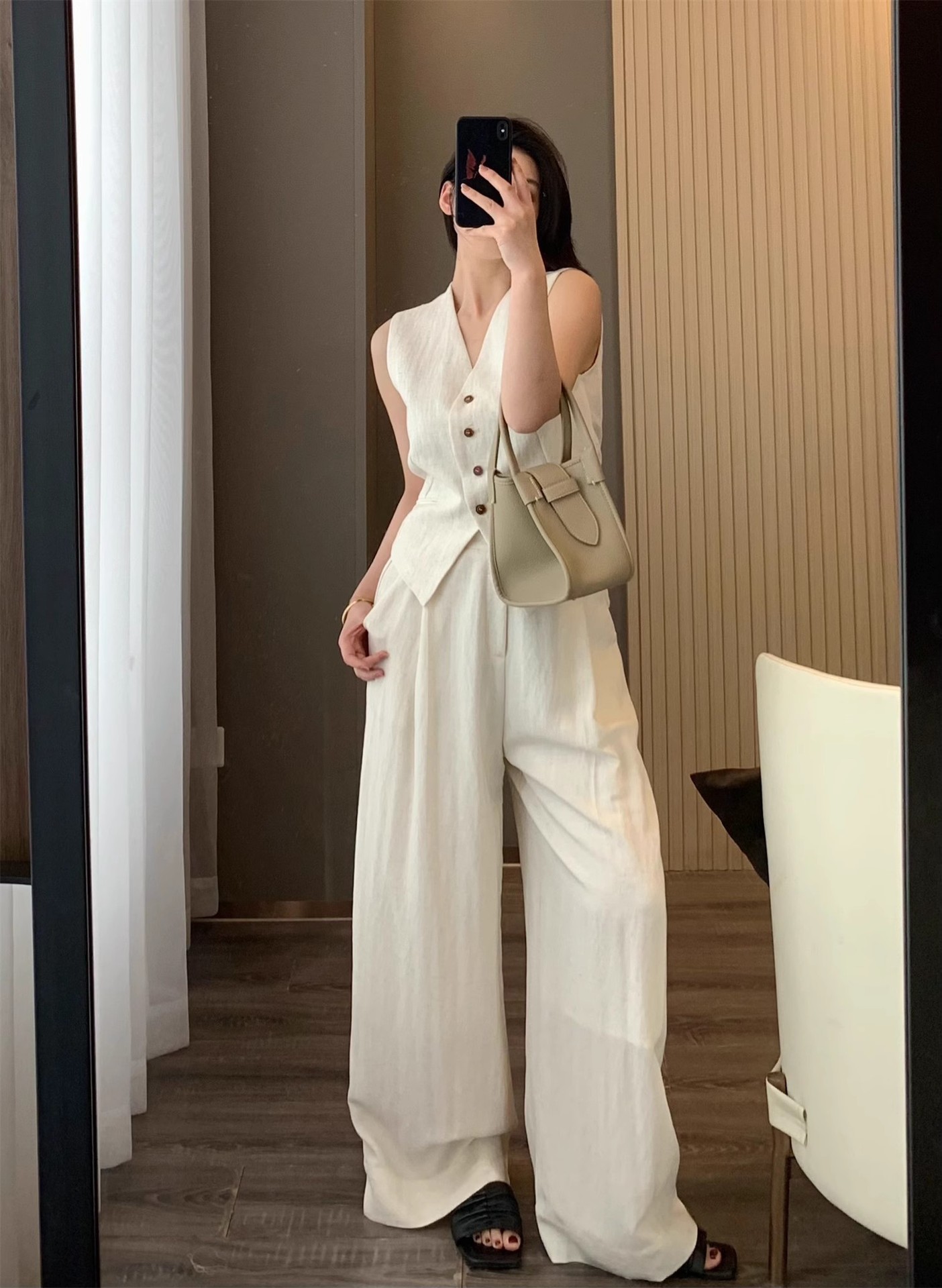 조끼 오프화이트 슈트