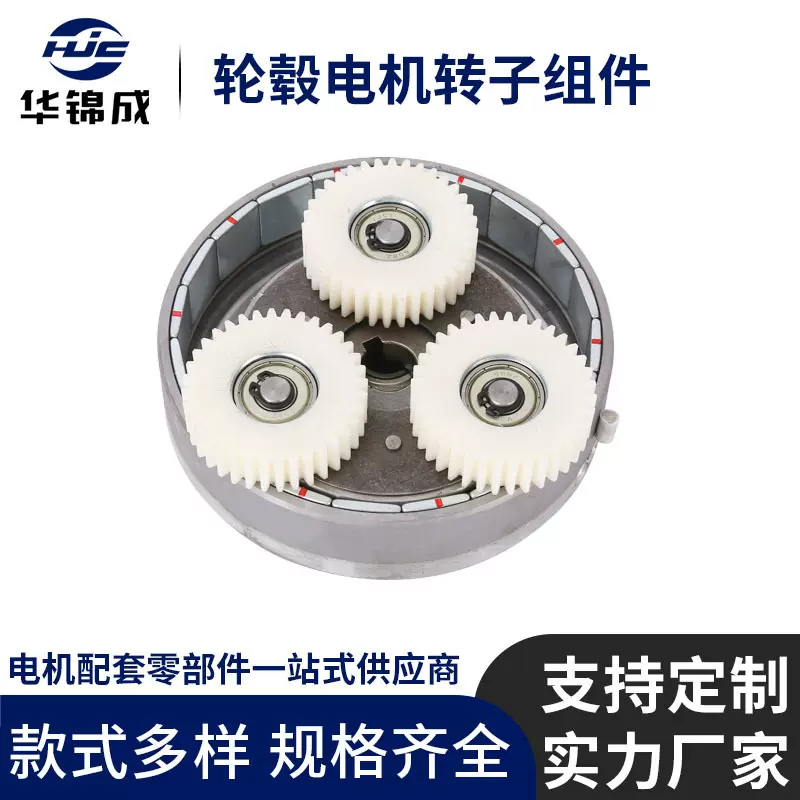 轮毂电机转子组件定制厂家电机离合器齿轮电动车电机齿轮传动配件