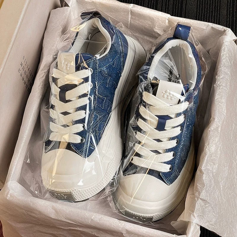 Celebrity Style Canvas Plum Blossom Ensemble Series Wear-resistant Thick-soled Height-increasing Casual For Men And_voghion.com