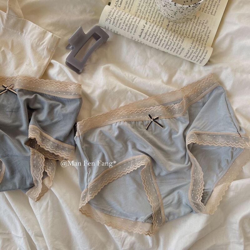 "Girl's Private Romance" Japanese Style Modal Mid-Waist Pure Color Girls' Underwear Seamless and Comfortable Cotton Crotch Briefs