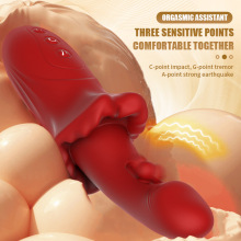 亚马逊外贸新多频滑动滚珠震动棒AV阳具舌舔口爱成人情趣用品批发