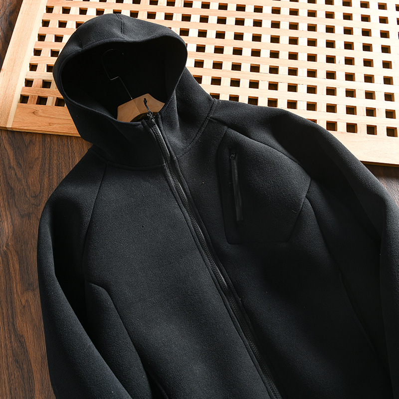 Giacca con cappuccio in pile da uomo autunno inverno calda_voghion.com
