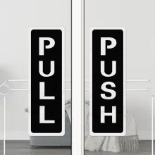 跨境货源亚克力推拉门标牌3D立体玻璃门厨房厕所标志贴push pull
