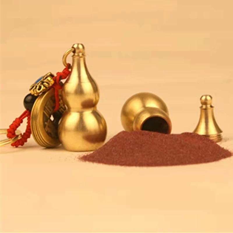 Латунный брелок-тыква с отверстием для открывания бутылок, с монетами «Пять императоров», подвеска для автомобиля, медные украшения для лавок