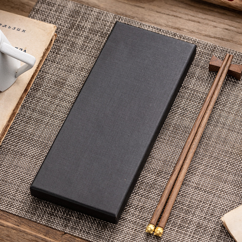 5双装黑色筷子包装盒合金筷子礼品盒28cm筷子礼盒包装空盒子批发