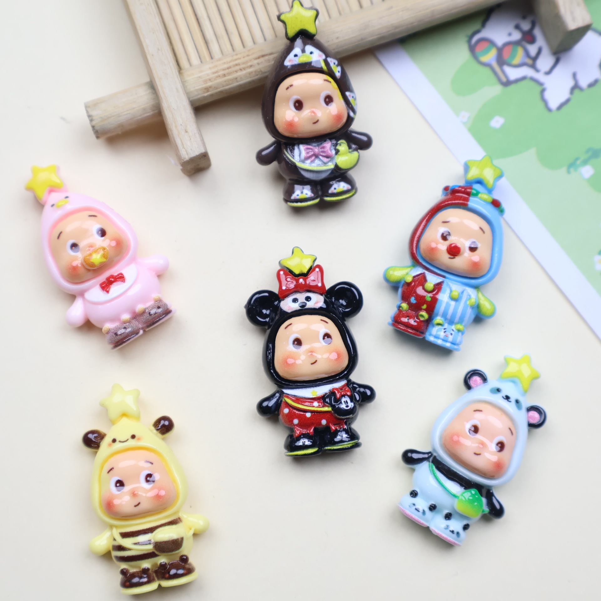 卡通diy树脂配件变装小星奶油胶发夹钥匙扣手机壳鞋扣饰品配饰批