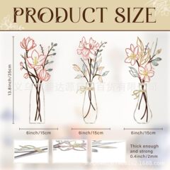 Amazon ベストセラーの壁装飾背景鉄絵画新しい金属花瓶壁掛け壁装飾寝室リビングルームホーム