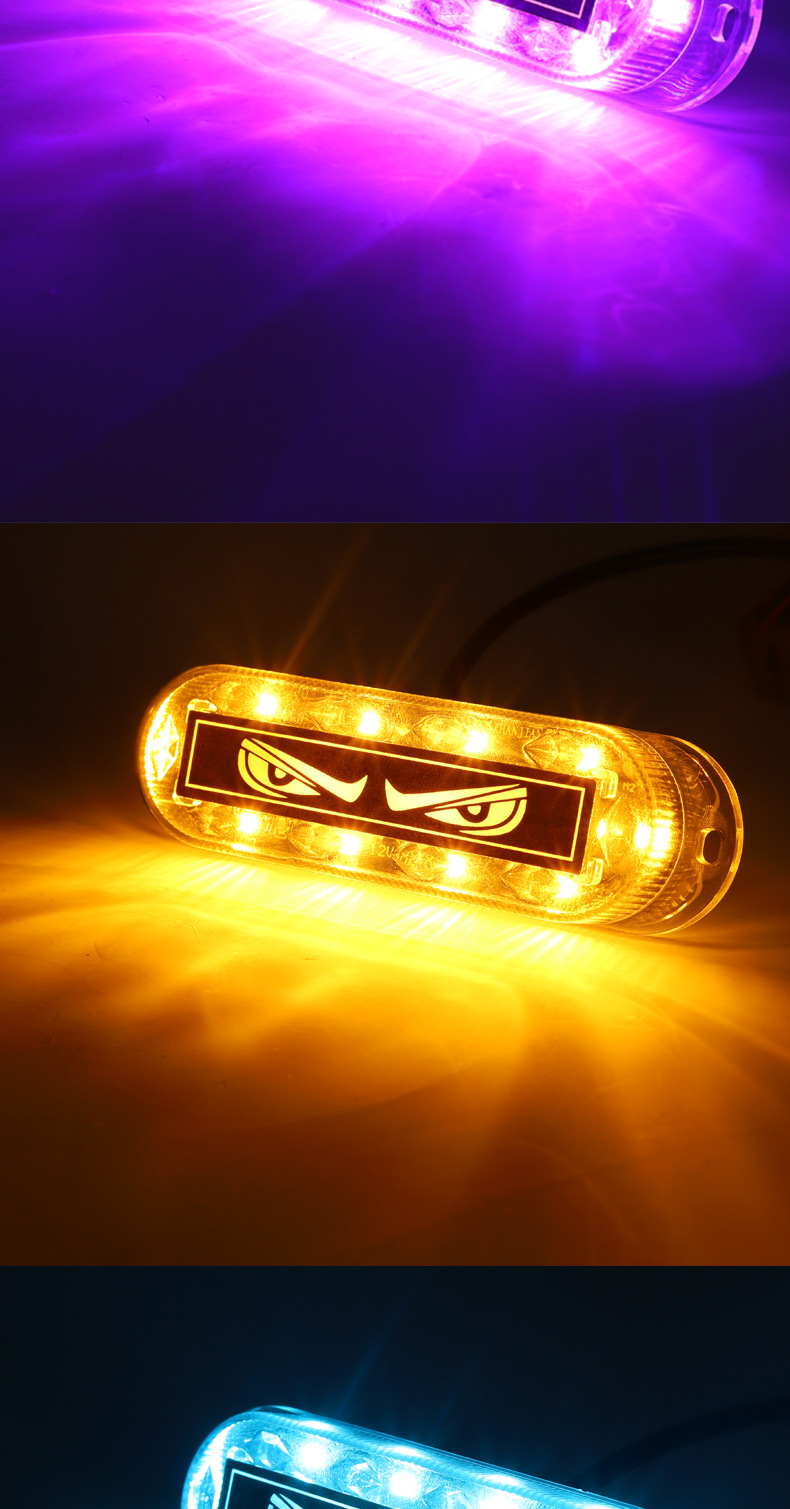 Truck Grille Side Marker Light Motorcycle Strobe LED Clearance Tail Light