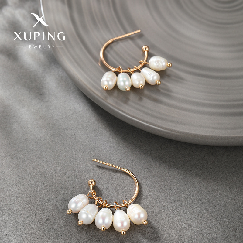 Luz de lujo de alto grado retro temperamento pendientes de la borla pendientes de abalorios de la perla artificial barroca de la joyería de Xuling