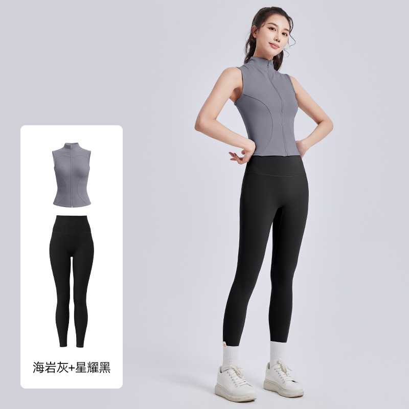 Juyi Tang nuevo cuello vertical sin mangas cuerpo ajustado, delgado transpirable, adelgazamiento, ejercicio, ejercicio, fitness, yoga