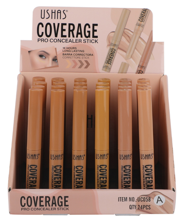 (caja de exhibición) USHAS varilla de protector transfronterizo de Europa y América, protector de maquillaje estereoscópico UC058A + B