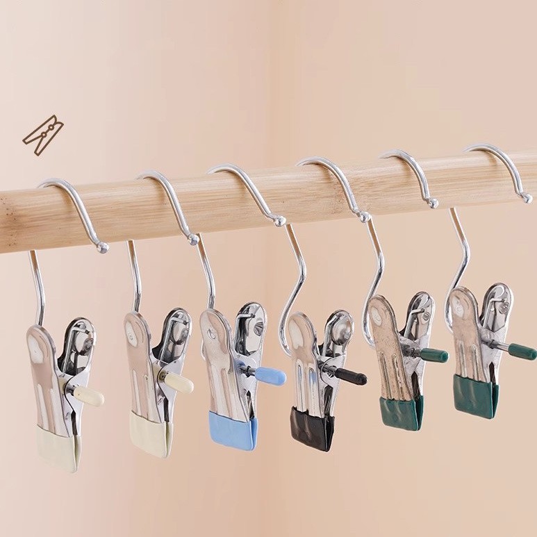 Clip multifuncional para colgar pantalones y pantalones de acero inoxidable de almacenamiento especial para el hogar con un solo clip de secado de ropa fuerte