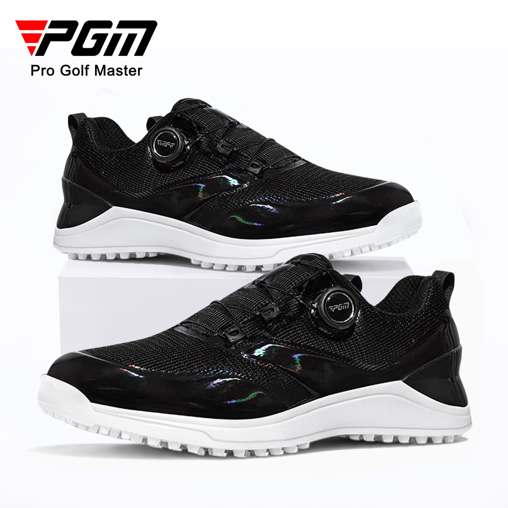 Giày golf PGM nam thoáng khí chống trượt có núm vặn dây giày — XZ368 [Dây giày/núm dệt thoáng khí]-Màu đen nguyên tử