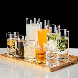 Round Straight Glass Transparent Wine Glass Hotel Restaurant Cup Wholesale Hotel Water Cup Household Tea Cup Beverage Cup