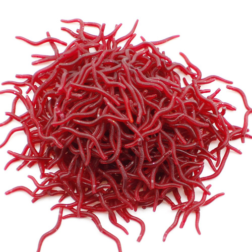 Luya soft bait soft worm earthworm fake bait red worm bag 50/100 fishing bait Luya fishing sea fishing Taiwan fishing cross-border