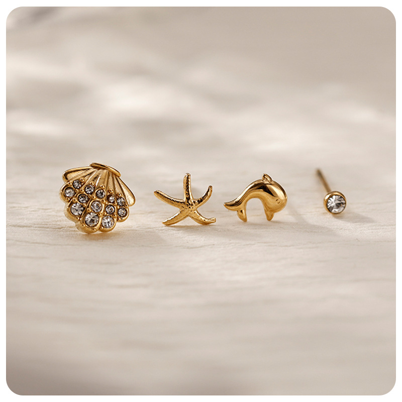 6g Weight PVD Coated Gold Plating Process 304 Stainless Steel Ear Needle Material Real Gold Plated Plating Material Small Stud Earrings Classification 1 Set Quantity Holiday, Banquet, Selfie Occasion 304 Stainless Steel Material Geometric, Star, Heart Shape Pattern All Seasons Season Women's Gender Casual, Elegant, Simple Style Style Waterproof Non Tarnish, Plating Craft PVD Coated Real Gold Plated Geometric Star Heart Shape 304 Stainless Steel Casual Elegant Simple Style Waterproof Non Tarnish Small Stud Earrings 4