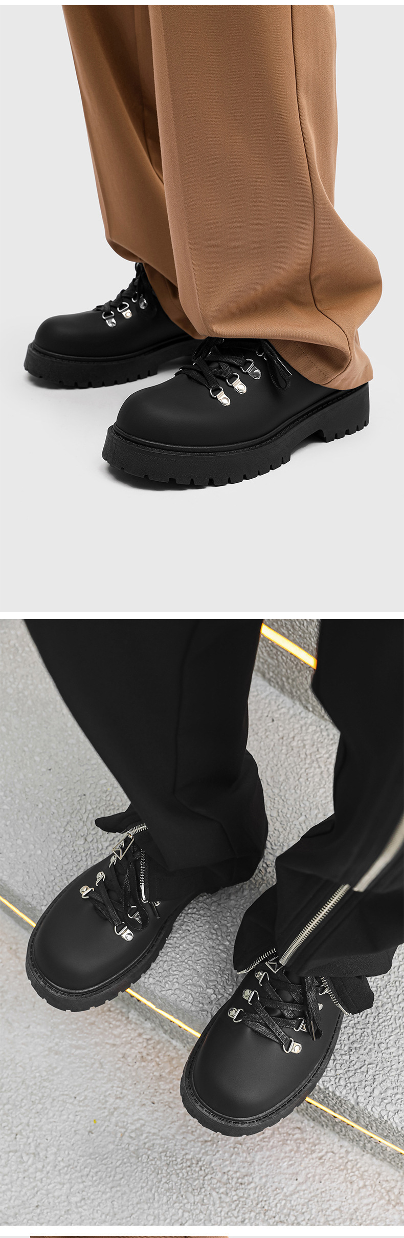 ShoeVault Autunno Nuovo di Nicchia Suola Spessa Pelle Opaca Per Uomo Punta Rotonda Derby Aumento Altezza Stile Britannico Lavoro Trendy Uomo_voghion.com