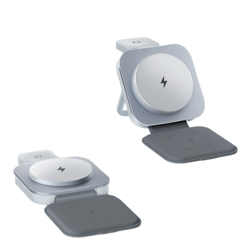 Cargador inalámbrico 3 - en - 1 1.9CM de espesor cargador inalámbrico plegable ultra delgado para Apple Huawei 15w