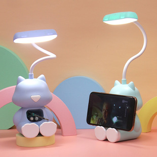 Creative cartoon USB charging small table lamp student learning reading LED eye protection table lamp dormitory bedside lamp night light