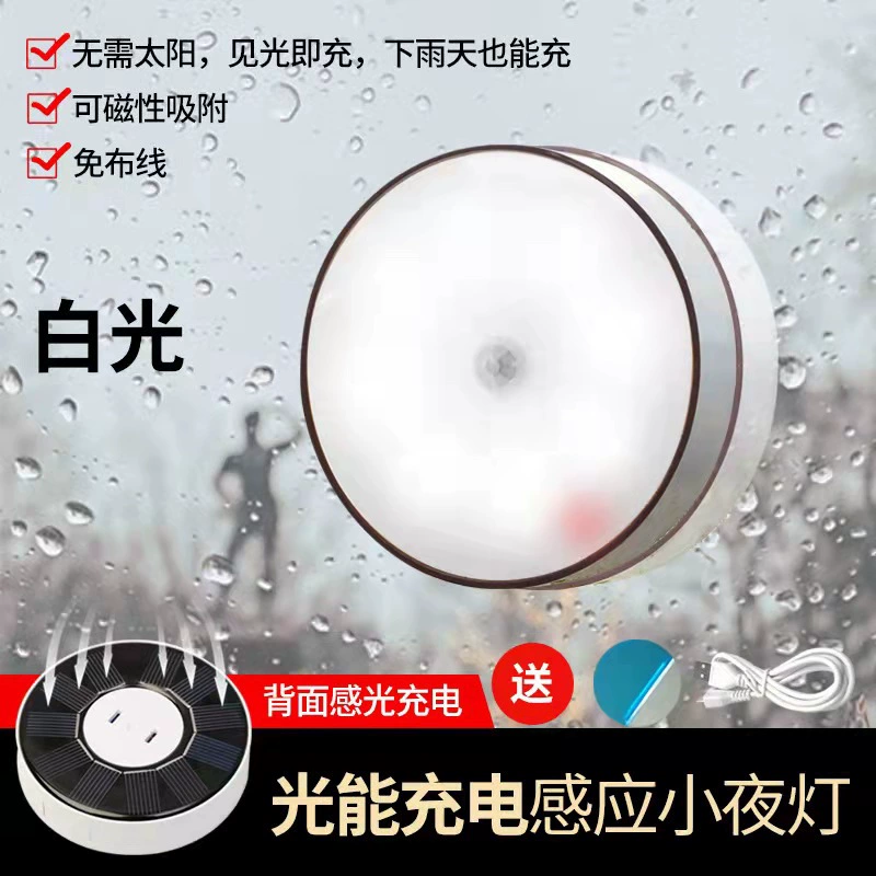 LED night light solar-powered for bedroom for desktop, smart physiological induction interior lighting for wardrobe, human sensor