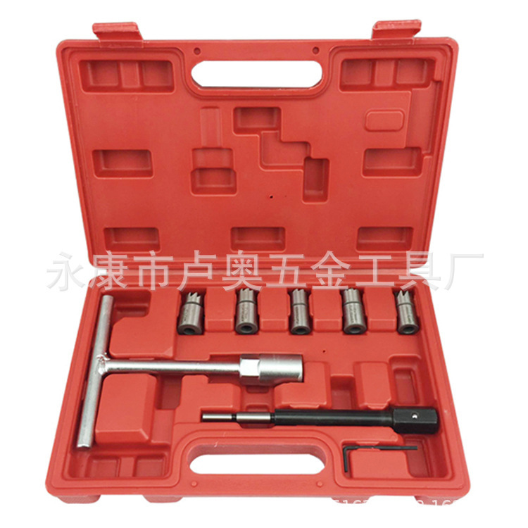 8-pieza diesel asiento de la boquilla diesel vehículo boquilla escariador asiento reparación grupo herramienta de reparación de automóviles