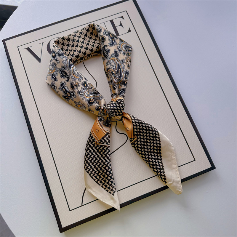 Bufandas de seda para mujeres primavera y otoño bufandas de moda para mujeres bufandas de cuello para maestros y empleados regalos de impresión de lujo ligero