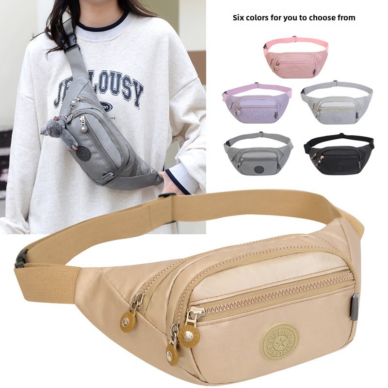 2023 New Crossbody Bag with Waterproof Smooth Fabric, Monkey Pendant, Street Shopping Crossbody Bag, Live Streaming Promotion Model