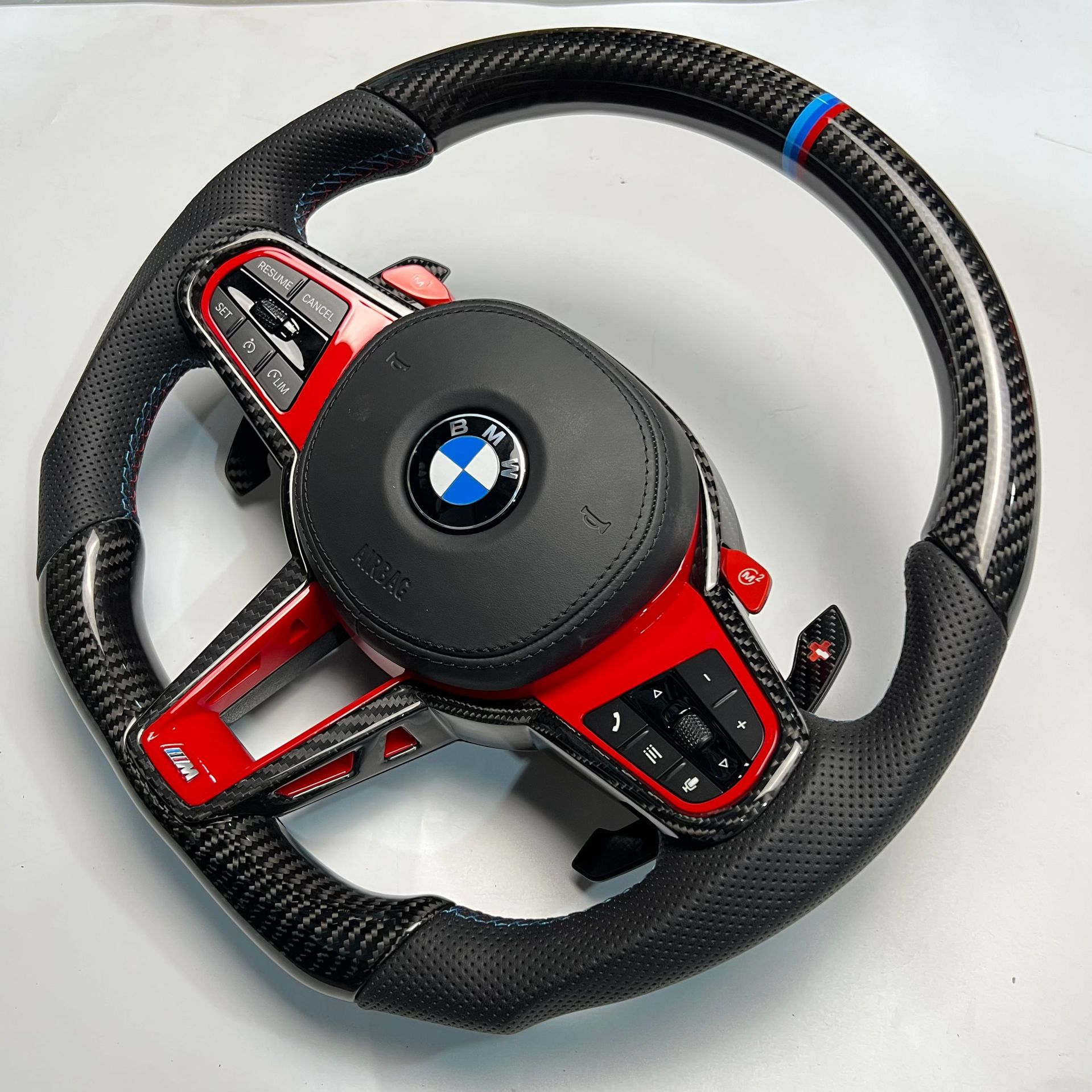 Applicable to BMW G20 G22 G80 G87 M2 M3 M4 old modified new CS real carbon fiber steering wheel assembly