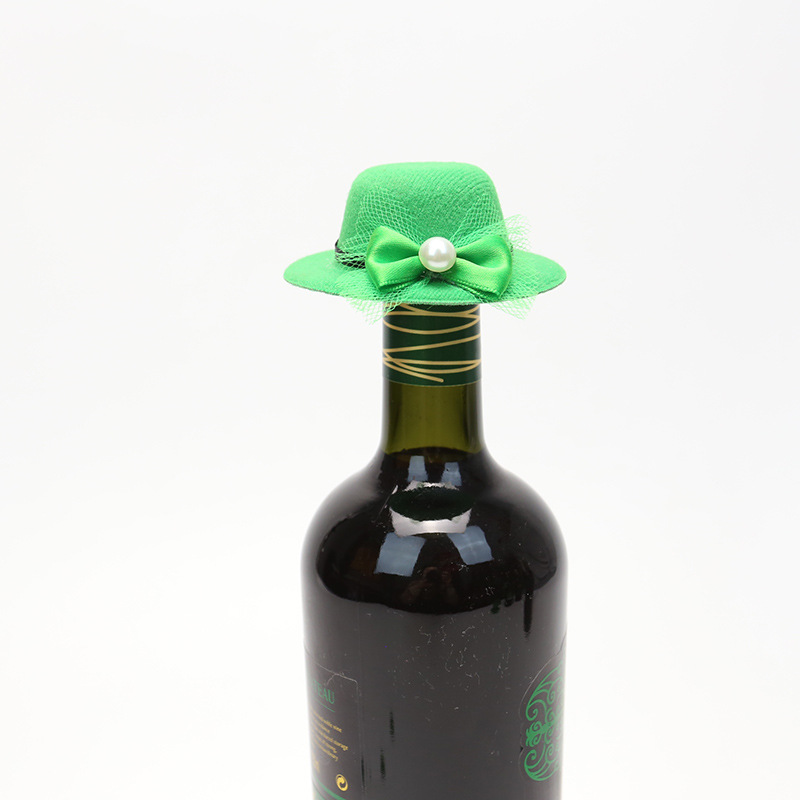 Zilin transfronteriza irlandés escena del partido diseño props St. Patrick botella de vino decoración verde tapa de la botella de vino
