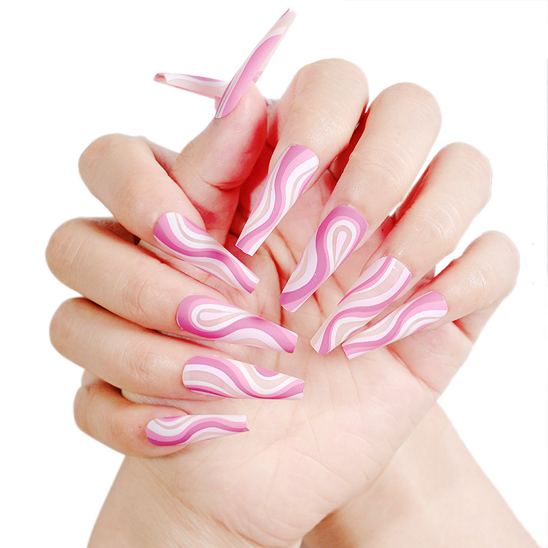 Procesamiento de uñas personalizadas, manicure de ballet manual, uñas personalizadas, patrón de uñas falsas personalizadas