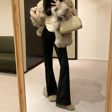 实拍～2025年冬季新款韩版女士加绒加厚百搭显瘦秋冬喇叭裤瑜伽裤