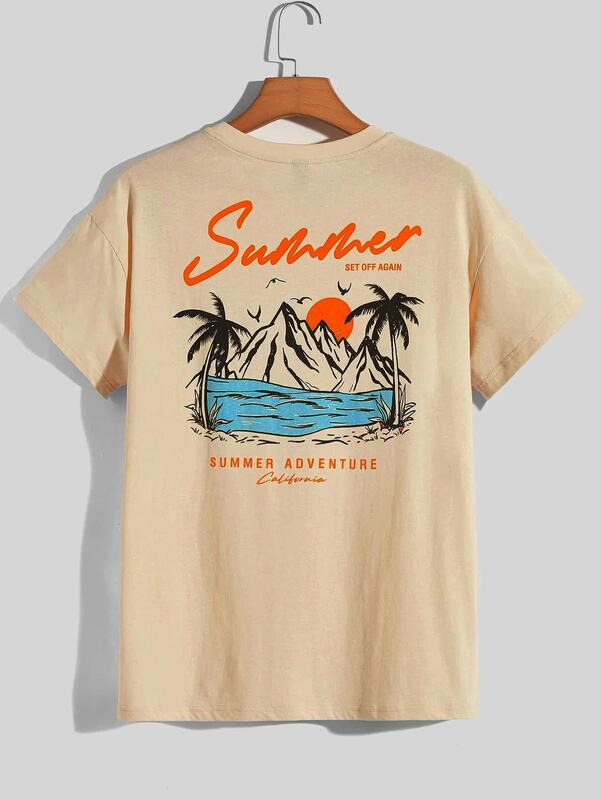 Summer Set Off Again Adventure California Men's Cotton T-Shirt