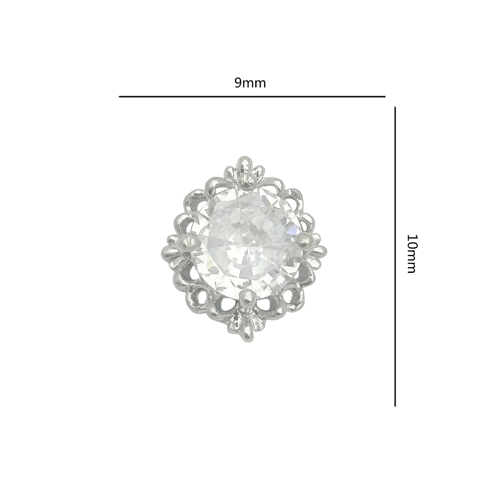 Retro ronda circonio uñas joyería uñas diamante joyería DIY uñas pegatina circón único retro circón fábrica lote