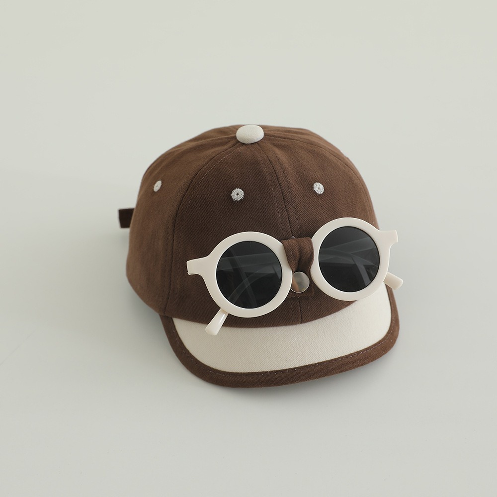 Baby gafas de sol sombrero de béisbol para niños y niñas sombrero de bisel corto sombrero de protección solar para viajar sombrero versátil sombrero de sol verano primavera otoño