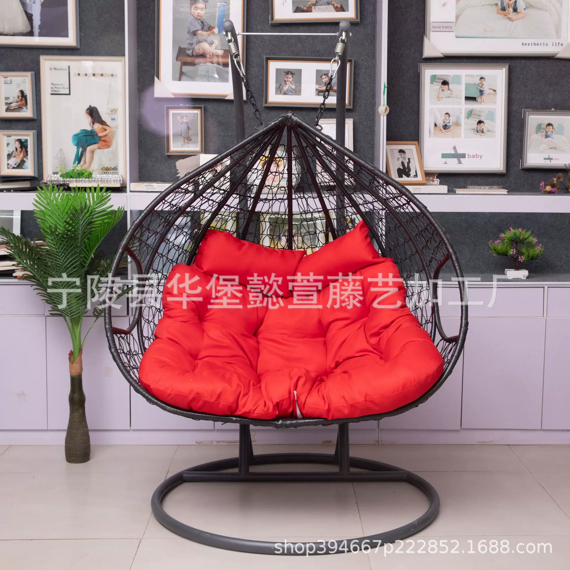 鸟巢吊篮室内室外双杆吊篮藤椅家用摇蓝懒人吊兰椅阳台摇篮椅