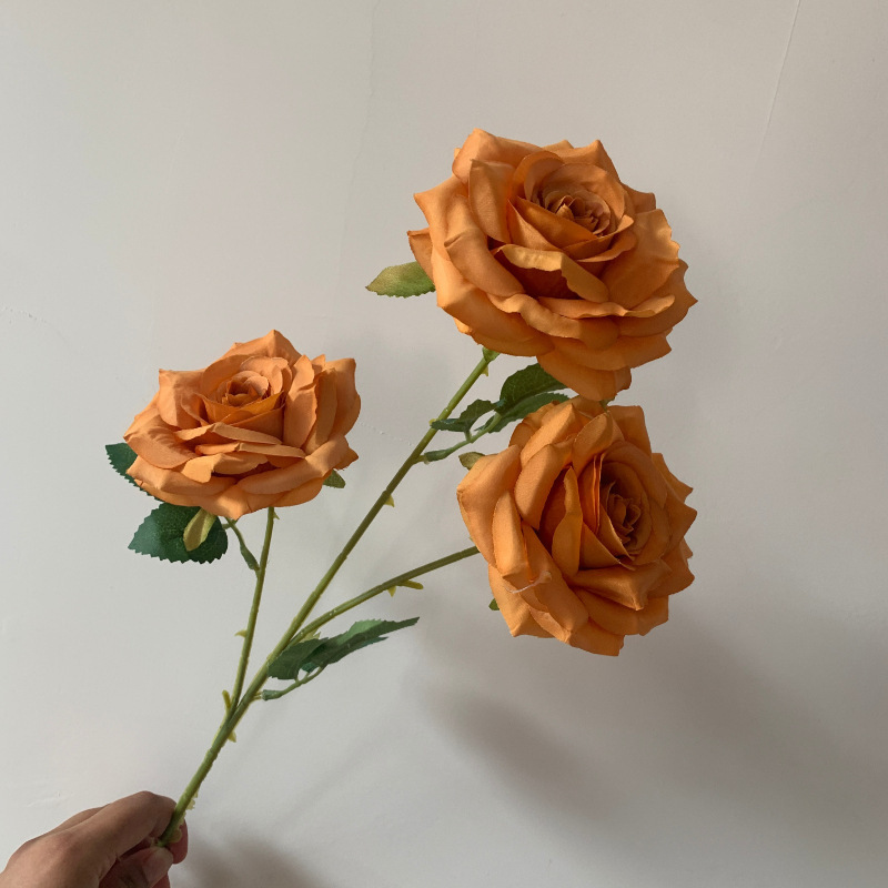 3 rosas de diamante flores simuladas decoración de cascada de flores flores flores flores falsas flores flores flores de seda fábrica ramo al por mayor