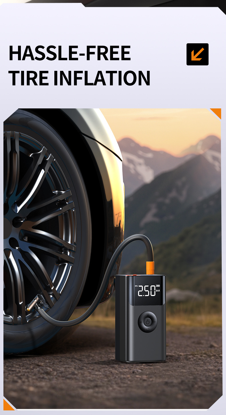 Car Emergency Start-Up and Inflation Multi-Function All-In-One Device, Power Bank Tire Inflator, Emergency Lighting Power Bank