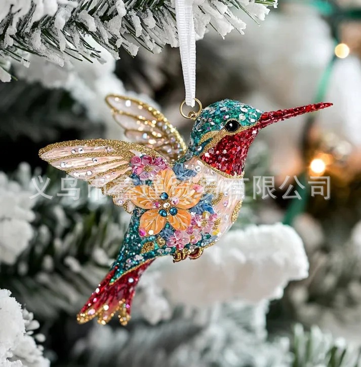 Nuevos productos transfronterizos 2D acrílico colibríes colgante colgante