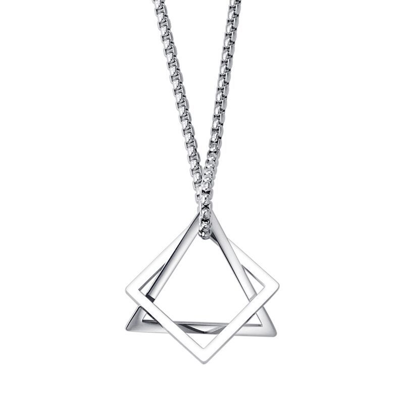 Punk Cool Style Triangle Titanium Steel Men's Pendant Necklace display picture 4
