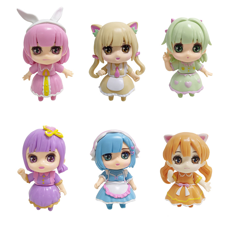 치유 인형 귀여운 미니 6 마카롱 공주 케이크 장식품 GASHAPON 인형 홈 장식