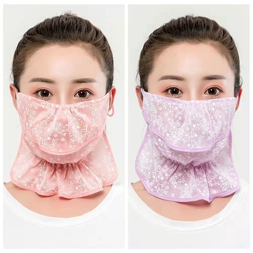 New Large Neck Protector Breathable Sunscreen Women's Outdoor Cycling Floral Sand Veil Open Dust Mask
