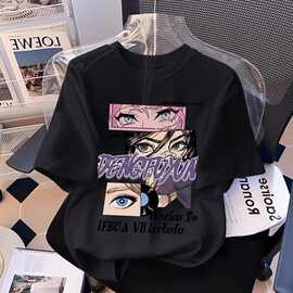 俏妮卡女童上衣新款纯棉短袖儿童t恤卡通印花中小童夏装宝宝衣服