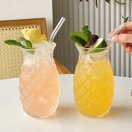 玻璃杯高硼硅透明玻璃耐热家用单层果汁餐厅冷饮ins风咖啡单杯