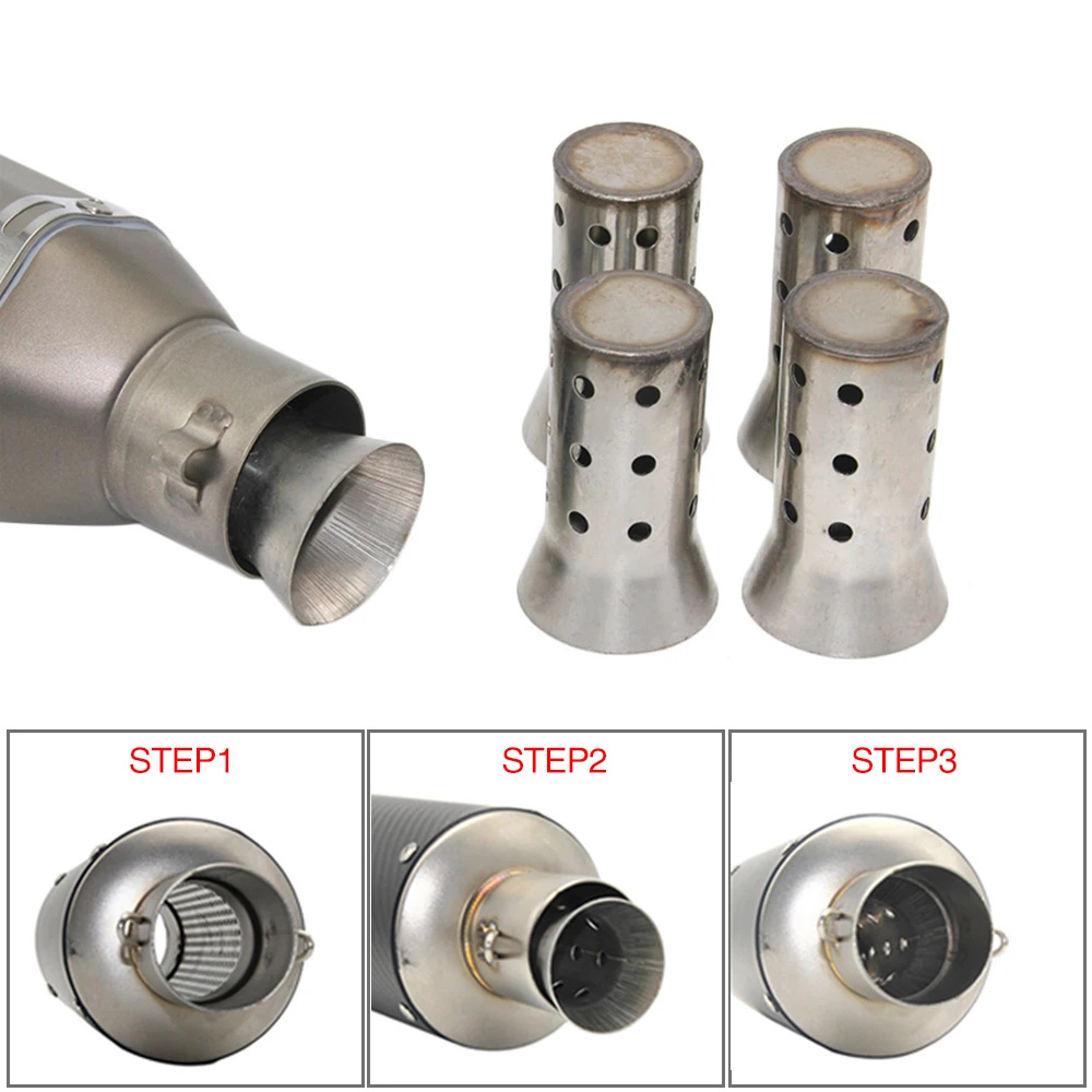 Motorcycle Exhaust Pipe Tail Section Silencer Large Displacement Sports Car Modified 51mm Honeycomb Low-Pitched Silencer Plug Silent Plug